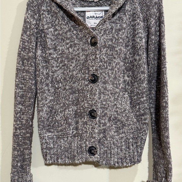 Garage Gray Chunky Knit Cardigan with Hood - Picture 3 of 7